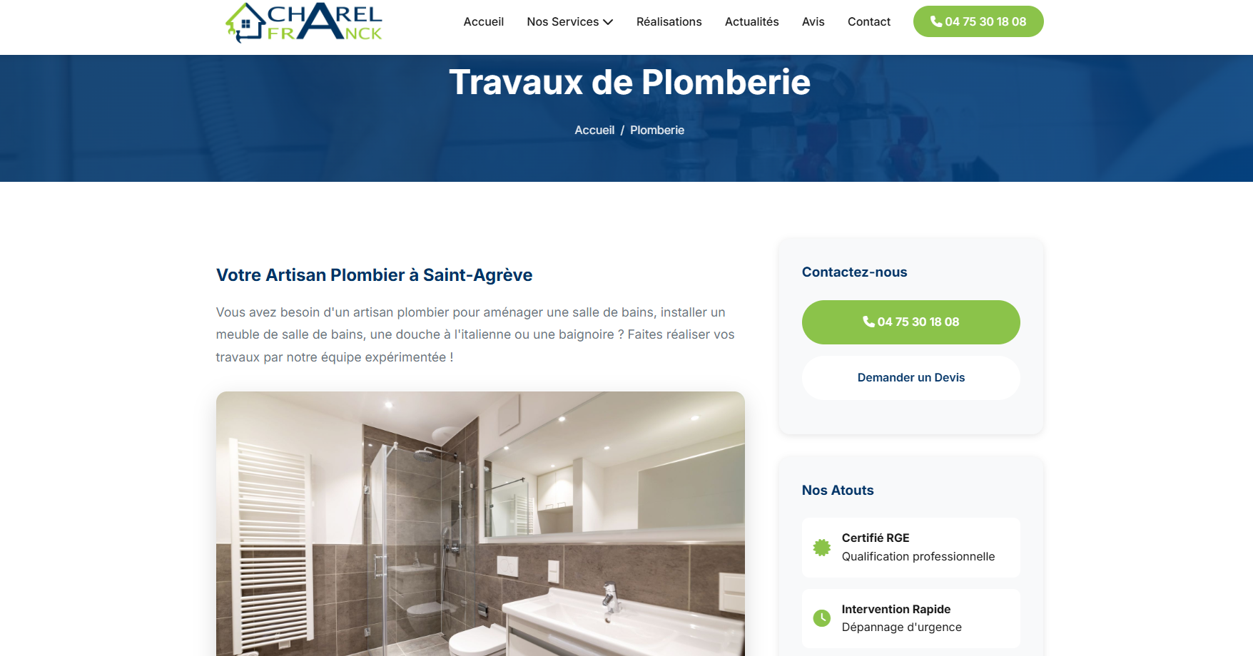 Site Web Plombier chauffagiste  https://www.charel-franck.fr/