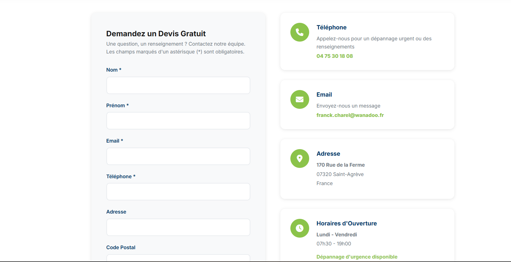 Site Web Plombier chauffagiste  https://www.charel-franck.fr/