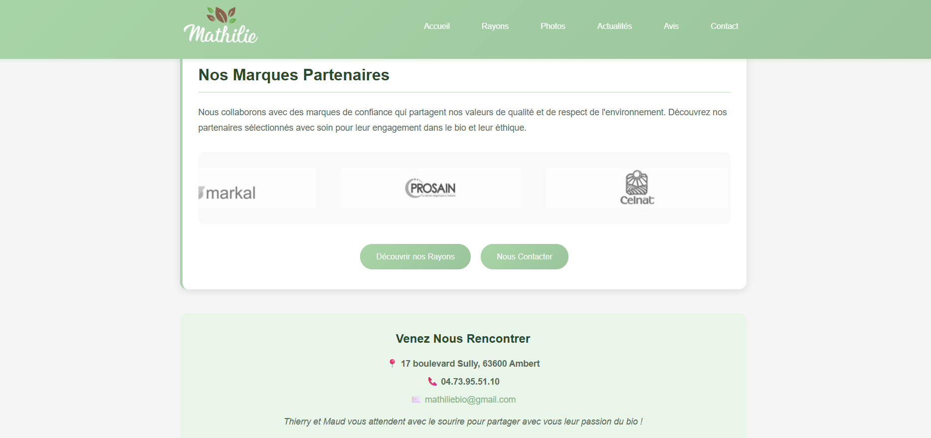 Site Web https://www.mathilie-bio.fr/