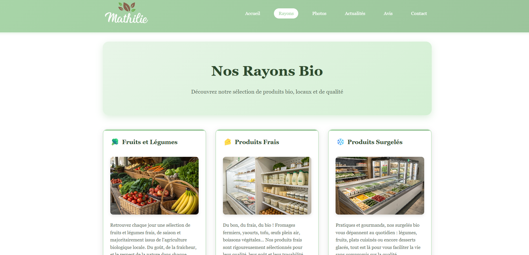 Site Web https://www.mathilie-bio.fr/